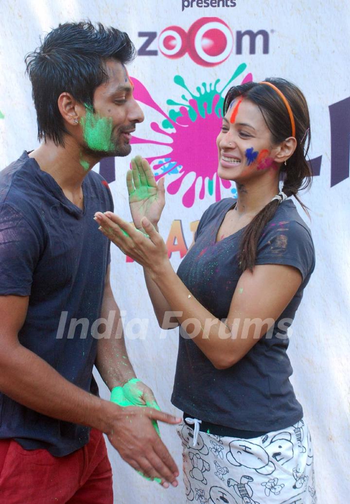 Indraneil Sengupta and Barkha Bisht at Zoom Holi Party in Tulip star