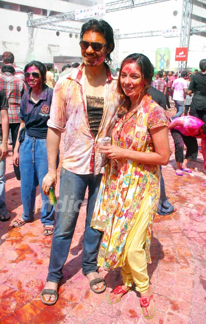 Gaurav Chopra and Rupali Ganguly at Zoom Holi Party in Tulip star