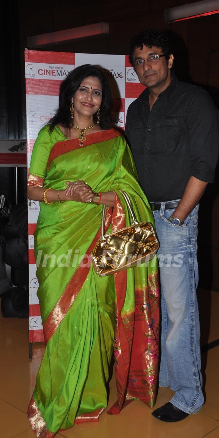 Kanchan Adhikari & Ajinkya Dev at Marathi awards at Cinemax, Versova