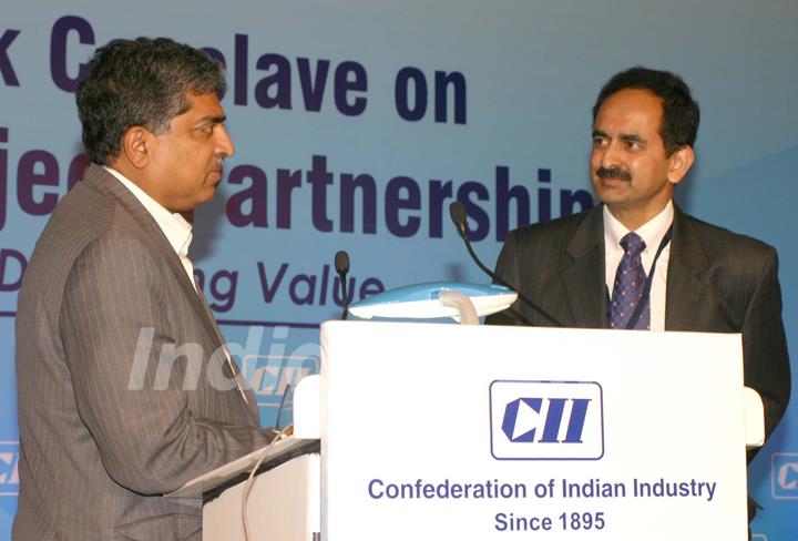 Chairman UIDAI,Nandan Nilekani and Chairman CII Africa Committee,Sanjay Kirloskar,at the conference