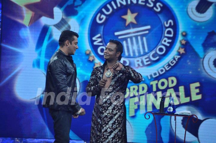 Salman Khan on the sets of Guinness World Records at RK Studios