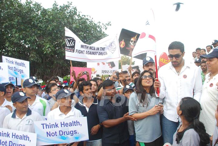 Abhishek Bachchan at Anti Drugs Rally, Narinam Point. .