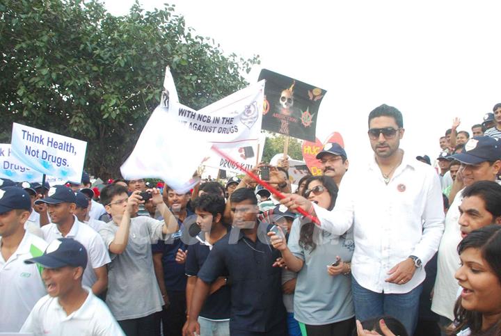 Abhishek Bachchan at Anti Drugs Rally, Narinam Point. .