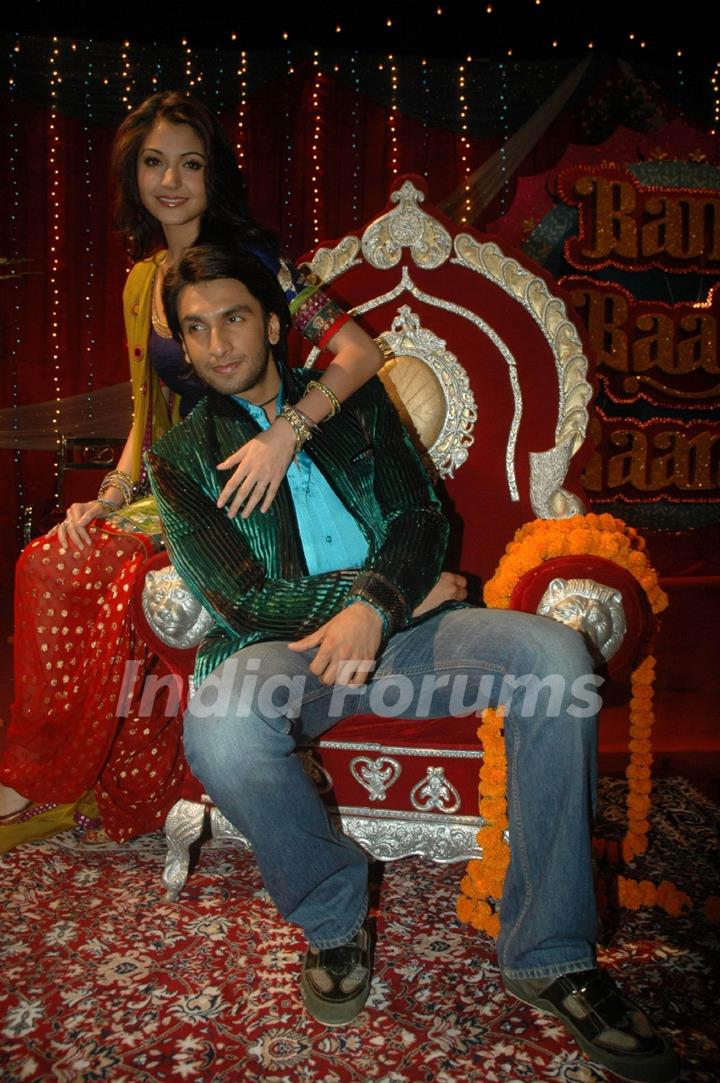 Anushka and Ranveer at Band Baaja Baraat promo shoot for Sony at Yash Raj Studios