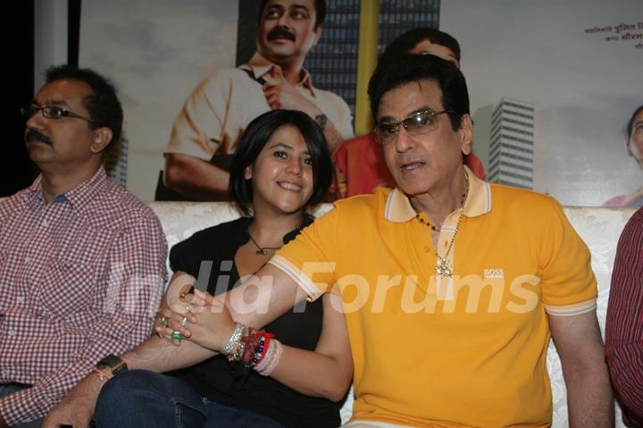 Jeetendra and Ekta Kapoor at release of Film 'Taryanche Beth'