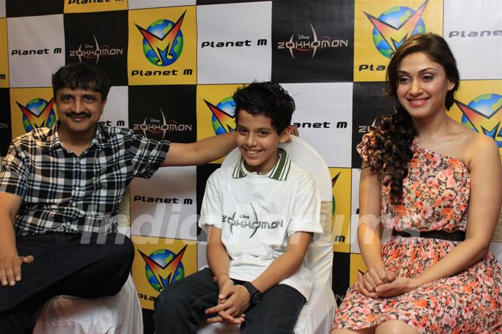 Darsheel Safary and Manjari Fadnis at Music launch of movie 'Zokkomon' at Planet M,Churchgate,Mumbai