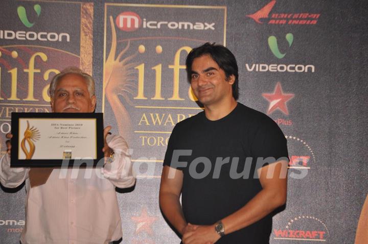 Arbaaz Khan and Ramesh Sippy at IIFA Awards nomination in Toronto, Ontario, Canada