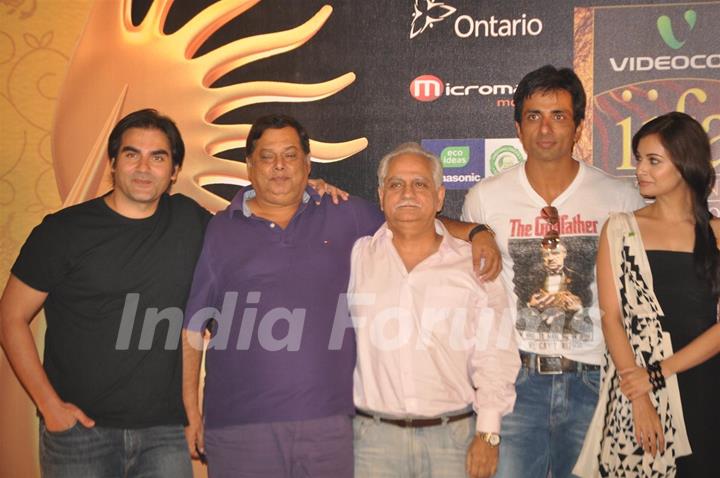 Arbaaz, Dia, Sonu, Ramesh and David at IIFA Awards nomination in Toronto, Ontario, Canada