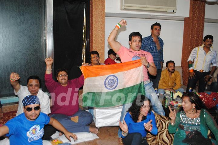 Director Anil Sharma hosted the cricket screening at his house