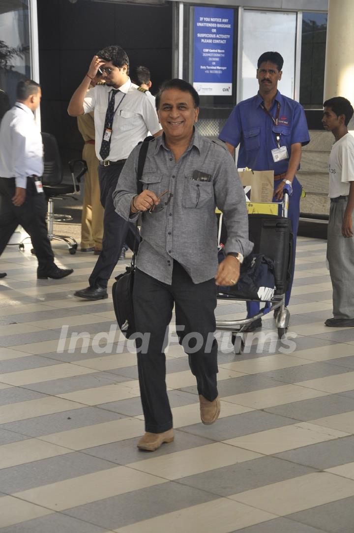 Sunil Gavaskar arrive from Kolkata after KKR win. .