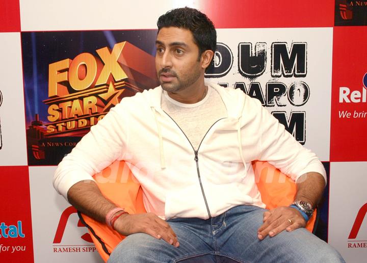 Abhishek Bachchan at Reliance Digital store to promote his film  &quot;Dum Maro Dum'', in New Delhi