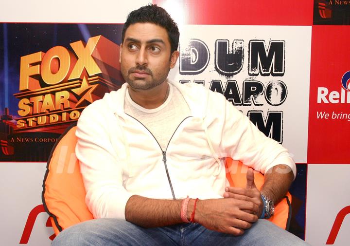 Abhishek Bachchan at Reliance Digital store to promote his film  &quot;Dum Maro Dum'', in New Delhi