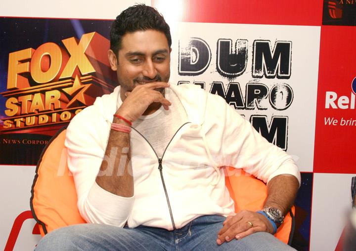 Abhishek Bachchan at Reliance Digital store to promote his film  &quot;Dum Maro Dum'', in New Delhi