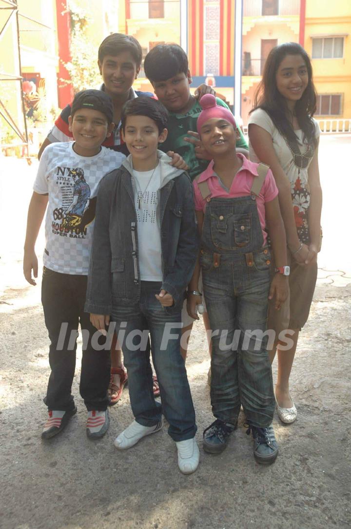 Darsheel Safary on the sets of 'Taarak Mehta Ka Ooltah Chashma' at Filmcity, Goregaon