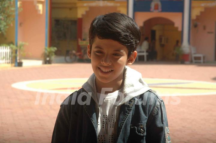 Darsheel Safary on the sets of 'Taarak Mehta Ka Ooltah Chashma' at Filmcity, Goregaon