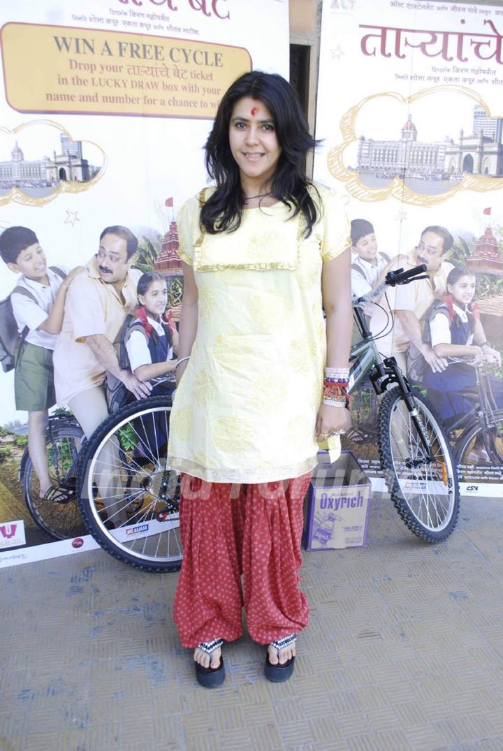 Ekta Kapoor promotes her Marathi Movie at Plaza, Mumbai. .