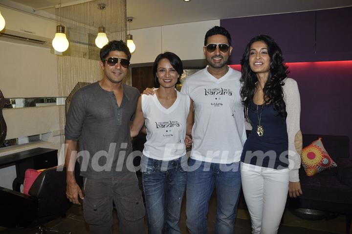 Abhishek Bachchan & Farhan Akhtar Inaugurate B'Blunt Salon in Bandra at Bandra, Mumbai