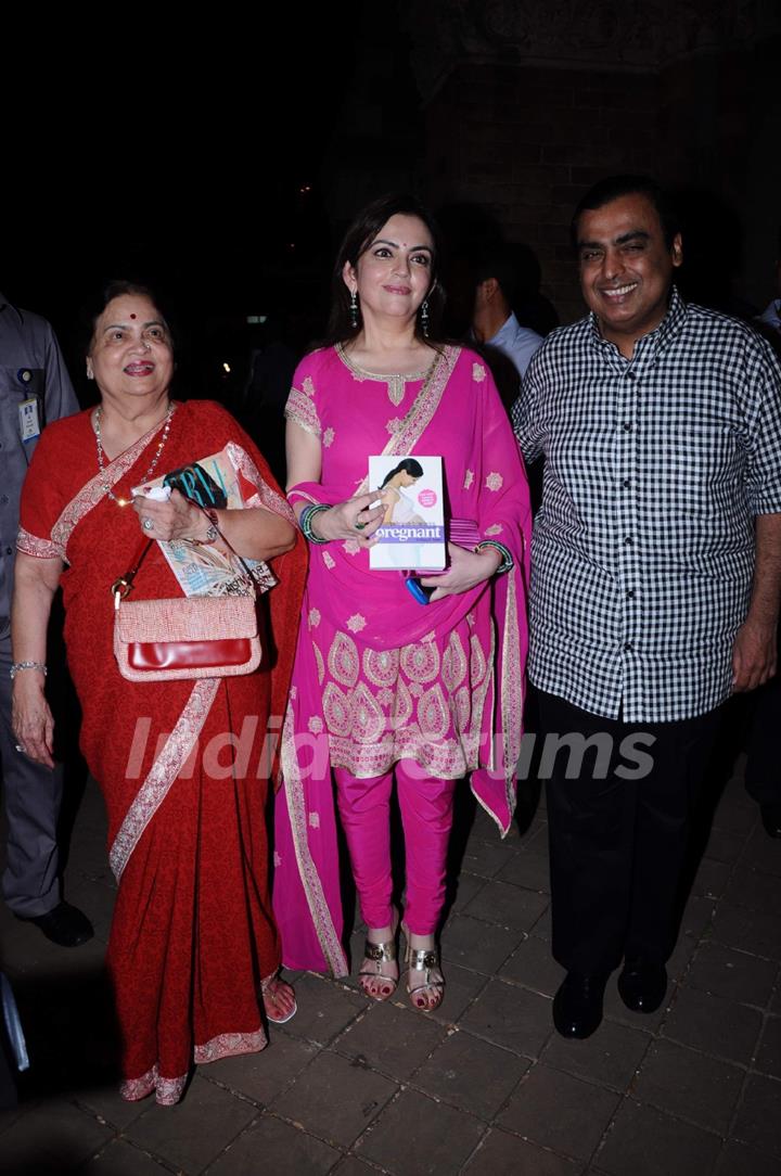 Mukesh Ambani, Nita Ambani and Kokila Ben Ambani at the Dr. Firuza Parikh's book Launch - A Complete