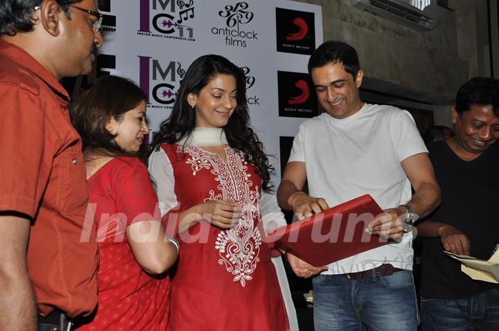 Juhi Chawla and Sanjay Suri at music launch of film 'I Am'