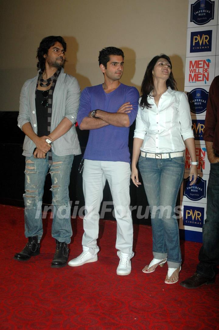 Gaurav, Rahil and Zeenal at 'Men Will Be Men' film press meet at PVR