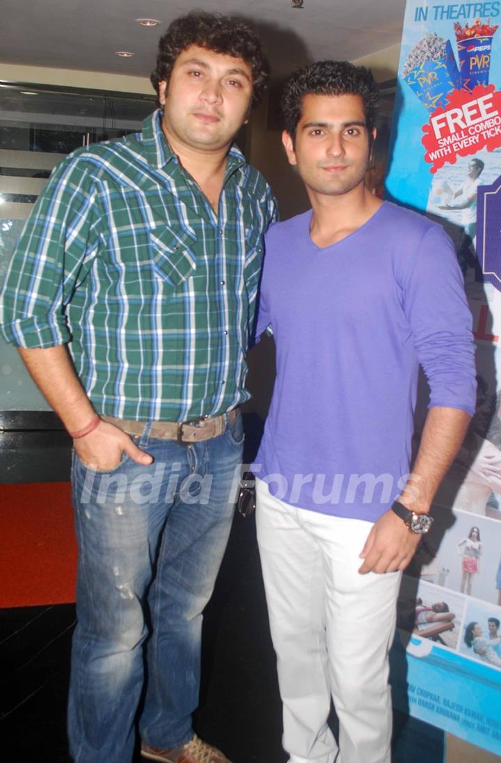 Rajesh Kumar and Rahil Tandon at press conference of movie 'Men will be Men' at PVR Juhu