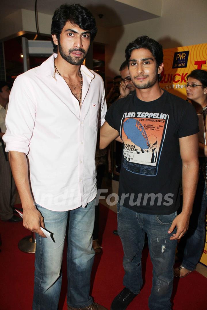 Rana Daggubati and Prateik Babbar at special screening of movie 'Dum Maaro Dum' at PVR Juhu