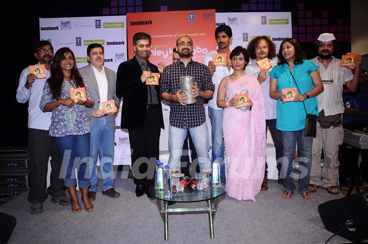 Karan Johar with Divya Dutta launches the music of the film Stanley Ka Dabba at Landmark. .