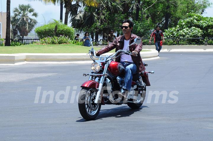 Arjun Rampal launches Garware Motors Hyosung Super bikes at Taj Lands End. .