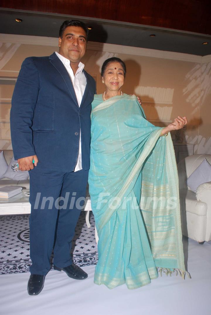 Ram Kapoor and Asha Bhosle at the muhurat of the film Maaee in Mumbai