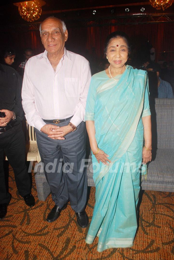 Yash Chopra and Asha Bhosle at the muhurat of the film Maaee in Mumbai