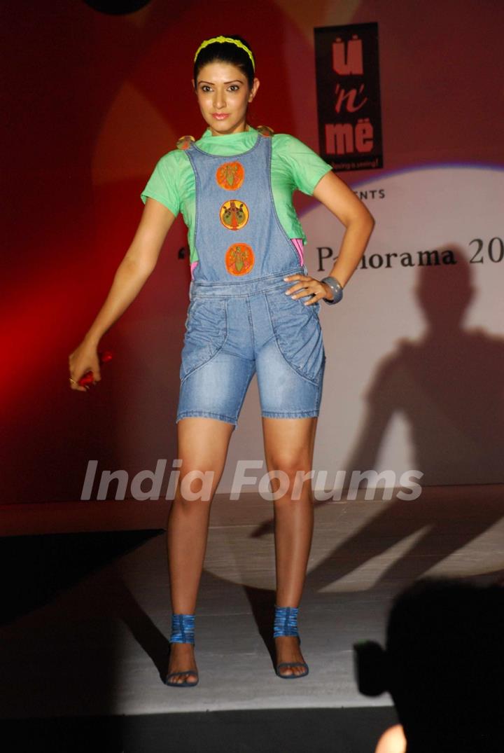 Models walk the ramp at Garodia institute fashion show at Ghatkopar with the theme 'Melange'