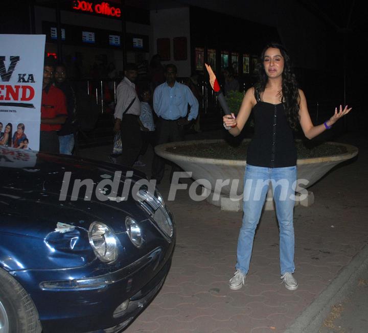 Shraddha Kapoor breaks a Jaguar for Luv Ka The End promotions