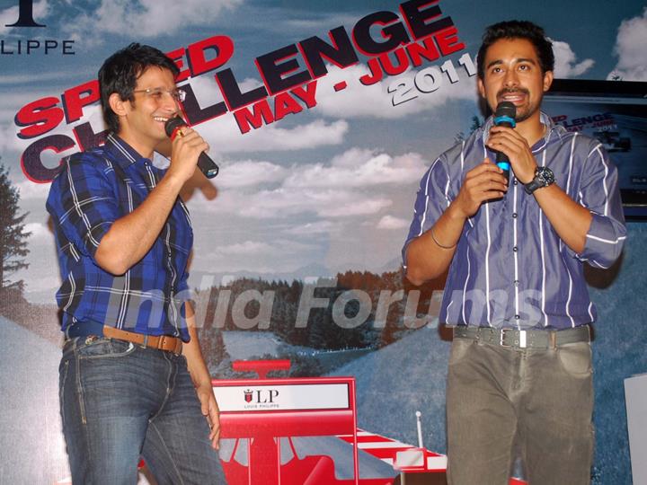 Rannvijay Singh and Sharman Joshi at Louis Phillipe speed challenge, Oberoi Mall