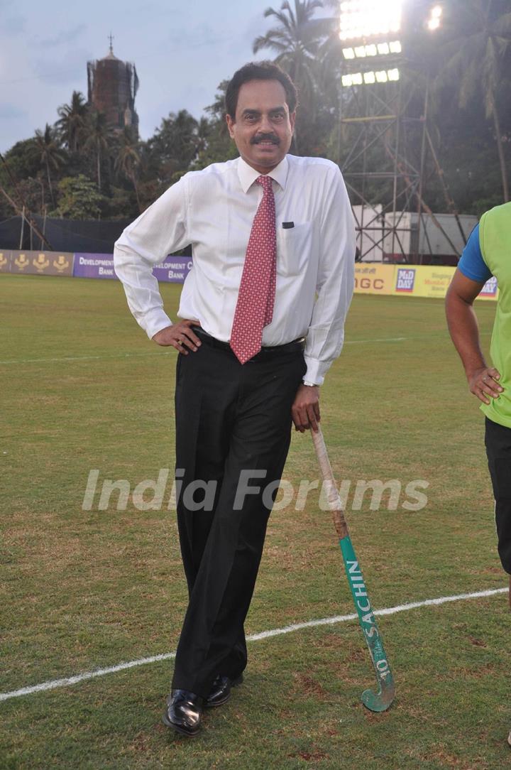 Dilip Vengsarkar at celebrity hockey match. .