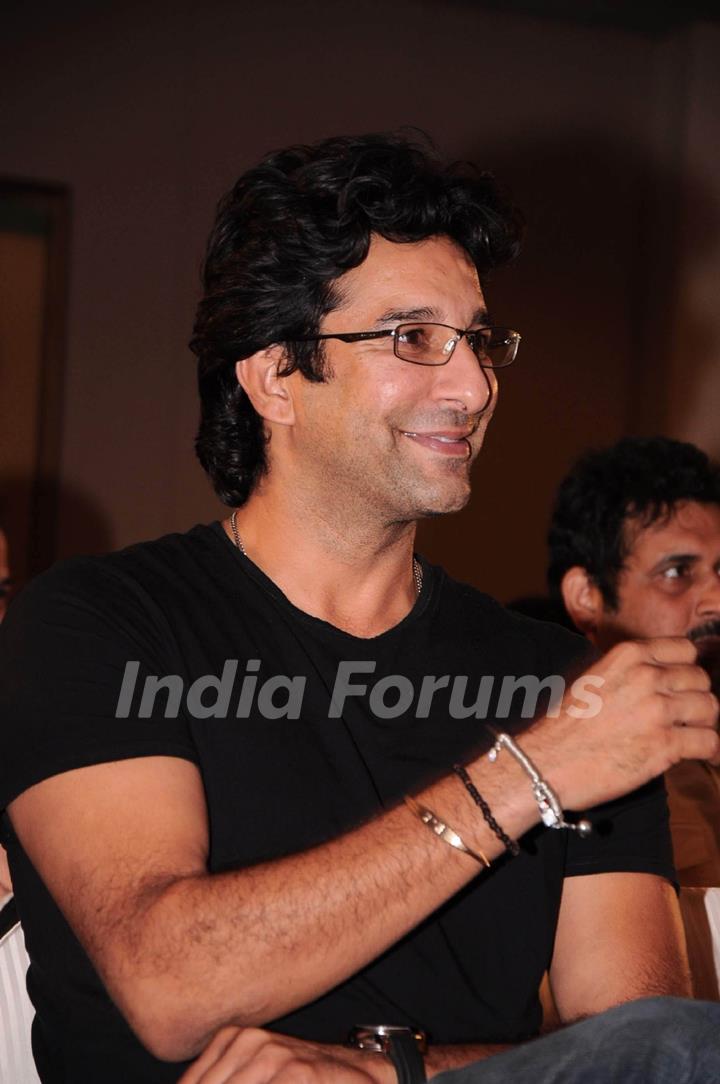 Wasim Akram at Harsha Bhogle's book launch at Trident