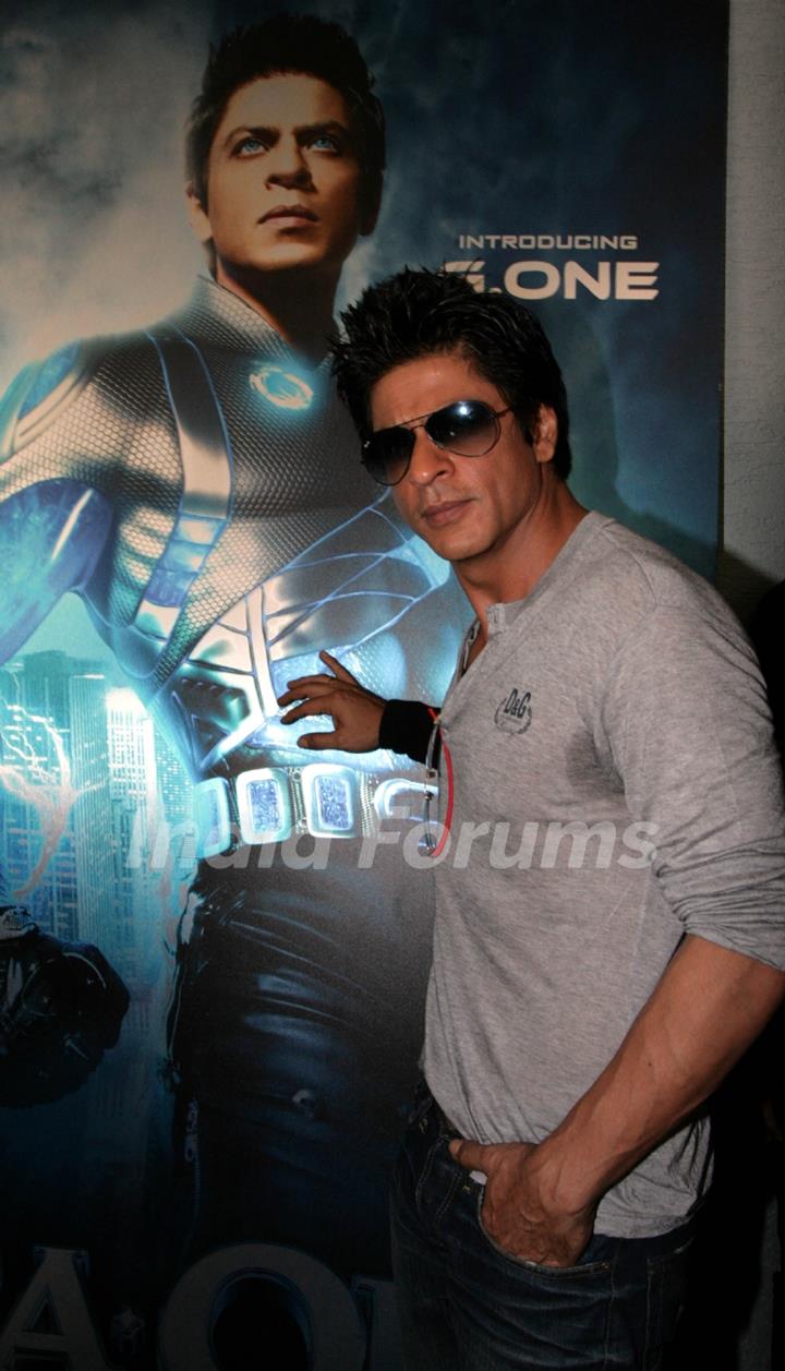 Shah Rukh Khan launch the theatrical promo of his film 'Ra.One' at IMAX BIG Cinemas in Wadala