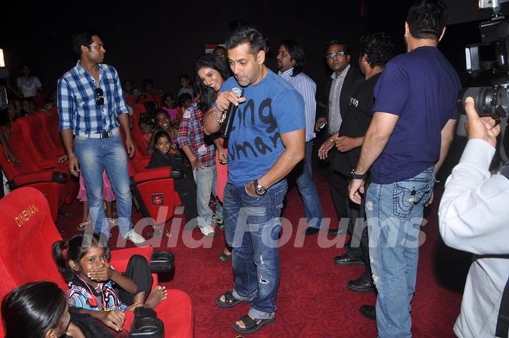 Salman Khan and Asin for upcoming film 'READY' exclusively for NGO Kids at Cinemax Versova