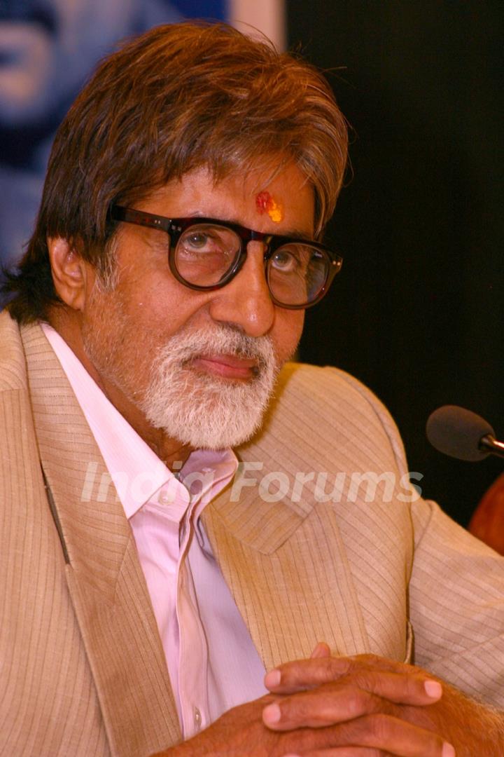 Film 'Aarakshan' cast Amitabh Bachchan at a promotional event for his film,in New Delhi