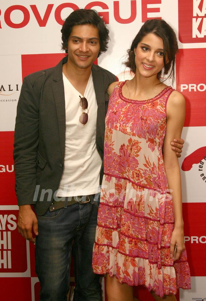 Giselle Monteiro and Ali Fazal at a promotional event for their film 'Always Kabhi Kabhi',in New Del