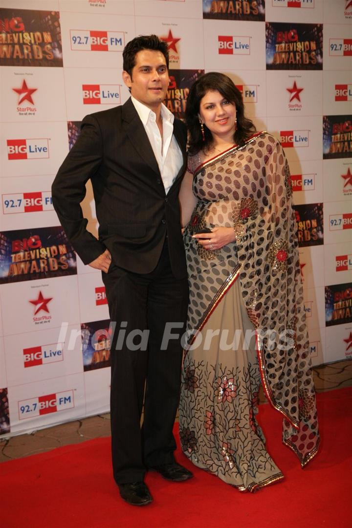 Amar Upadhyay with wife at Big Television Awards at YashRaj Studios