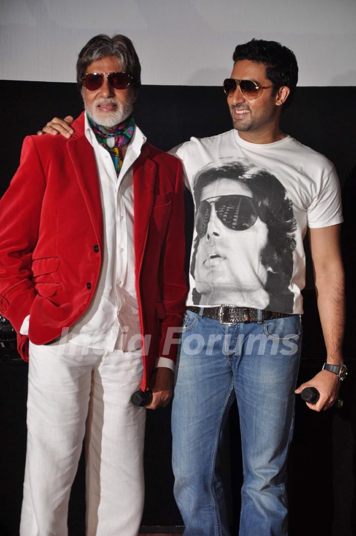 Amitabh and Abhishek Bachchan launch the music video of film Bbuddah...Hoga Terra Baap titled at Cin