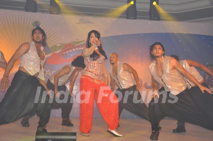 Sameera Reddy performs during the first anniversary of Gojiyo’s Avatars in Mumbai