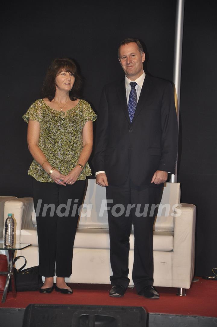 New Zealand Prime Minister John Key visited the sets of Bollywood film Players in Film City, Mumbai