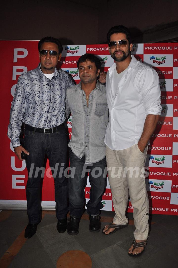 Aftab Shivdasani, Gulshan Grover and Rajpal Yadav at special screening of Bin Bulaye Baarati