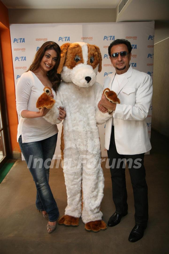 Gulshan Grover unveil homeless dog adoption campaign ad of PETA at Zenzi Resto-Bar in Bandra, Mumbai