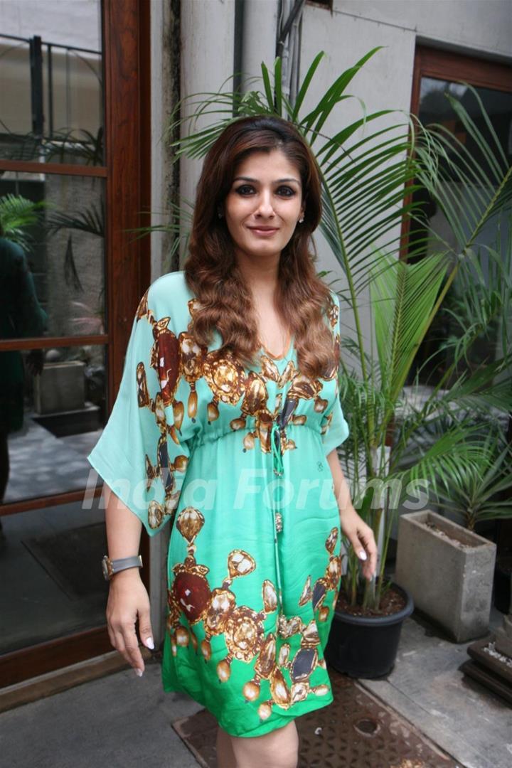 Raveena Tandon unveil homeless dog adoption campaign ad of PETA at Zenzi Resto-Bar in Bandra, Mumbai