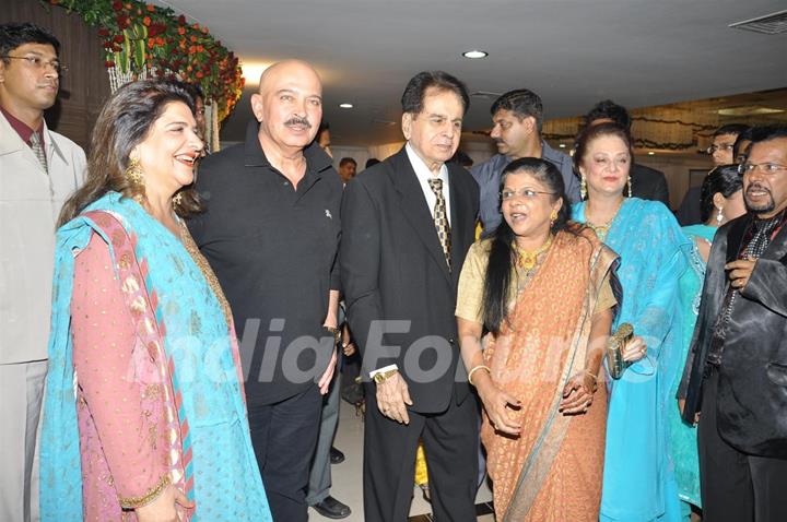 Dilip Kumar, Saira Banu and Rakesh Roshan at wedding reception party of Dr.Abhishek and Dr.Shefali