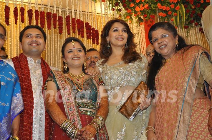 Madhuri Dixit at wedding reception party of Dr.Abhishek and Dr.Shefali Khar