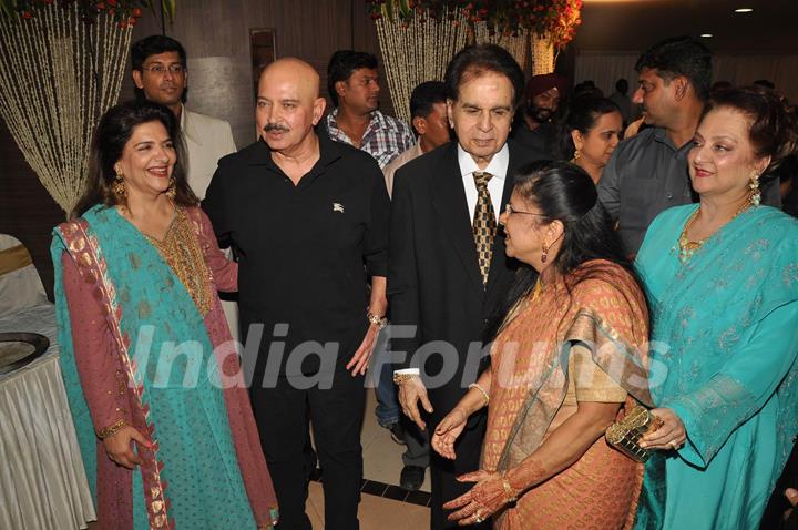 Dilip Kumar, Saira Banu and Rakesh Roshan at Dr Abhishek and Dr Shefali's wedding reception Khar