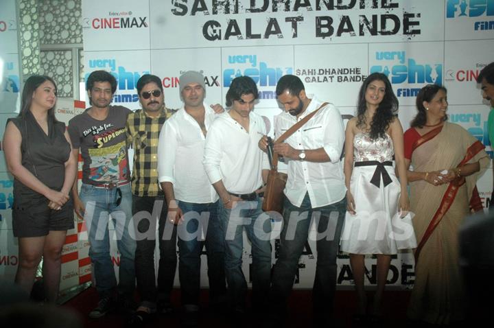 Guest at Sahi Dandhe Galat Bande film press meet at Cinemax